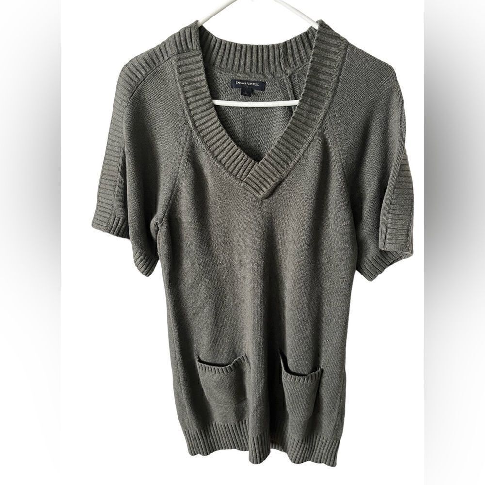 Banana Republic Factory Store Green Sweater Dress with Patch Pockets